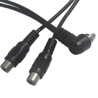 Conector adaptador RCA de ángulo recto, divisor en Y, Monitor de micrófono de PVC, Cables de alimentación, cable de codo para visera calentada, motos de nieve, Cara de casco