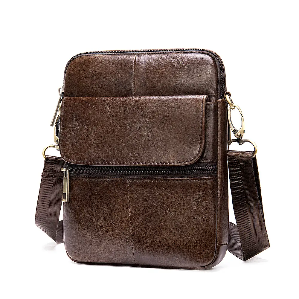 Genuine Leather Sling Men Bags Small Shoulder Crossbody Bag for Men Everyday Casual Travel Messenger Bag