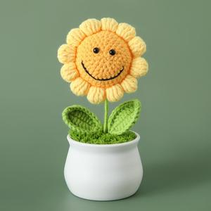 Fait à la main Quatre Saisons Tournesol <span class=keywords><strong>Série</strong></span> Crochet Plantes En Pot Jour De L'enseignant Graduation <span class=keywords><strong>Saison</strong></span> Quatre Saisons Modèles Finis - Product Image 1