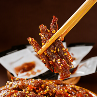 Snack de Carne de Res Picante Fría, Tiras Sazonadas Mala Estilo Braised y Stir-Fried, Alto en Proteínas, Fabricante a Granel, Venta al por Mayor, OEM, Exportación