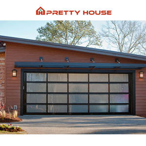 Taille personnalisée 16x7 8x7 télécommande américaine portes de <span class=keywords><strong>garage</strong></span> de <span class=keywords><strong>voiture</strong></span> en verre sans cadre pour les maisons - Product Image 2