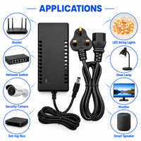 Adaptateur secteur de bureau 15V 5A avec prise personnalisée US EU UK AU pour lampe de bureau, guirlande lumineuse LED, boîtier TV et haut-parleur