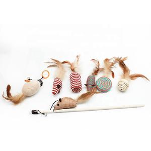 Hot Selling Interactieve Kat Speelgoed Veren Belletjes Muis Set 7 Stuks Grappige Kat Speelgoed Geschenkdoos - Product Image 2