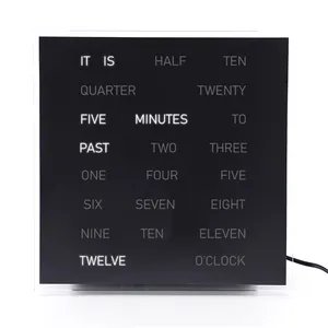 Vintage benzersiz tasarım özelleştirilmiş dil duvar ifadeler saat ev dekoru hollandalı fransız alman masa elektronik kelime LED saat