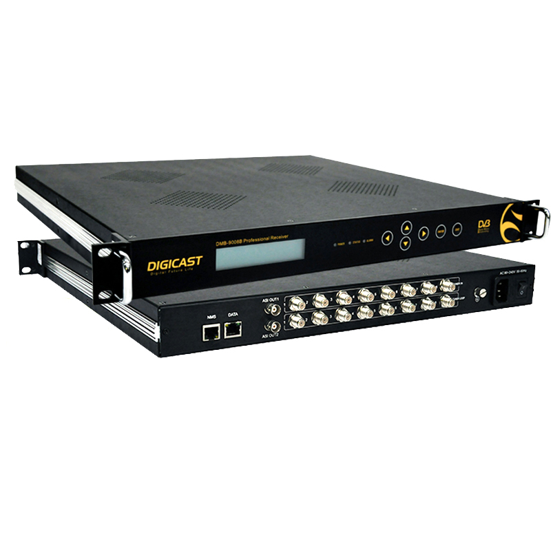 24 En 1 DVB a IP Gateway DVB-C/S/S2/ISDB-T al receptor de satélite IP equipo de radiodifusión de TV Digital
