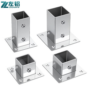 Zuoiv Stainless Steel Square Tube Flange Seat 40x40mm Thickened Universal Mounting <b>Bracket</b> For Rack <b>Shelf</b> Support - Product Image 1