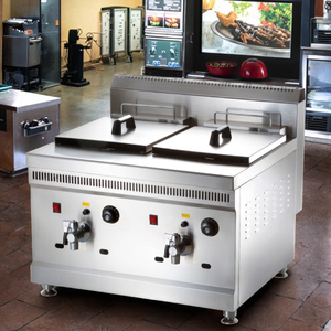 <span class=keywords><strong>Friteuse</strong></span> à gaz commerciale en acier inoxydable 18L+18L pour poulet, avec thermostat, vente en gros - Product Image 1