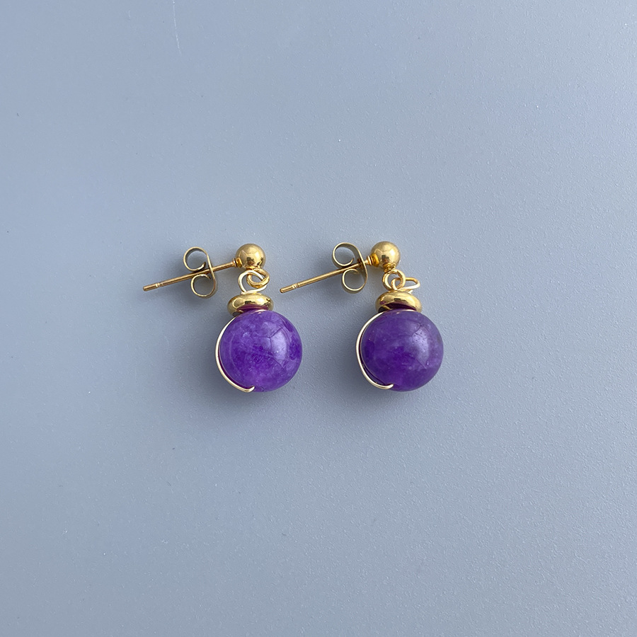 Charoite Chalcedony Earring