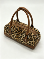 Sac à main Boston vintage à imprimé léopard, style streetwear, sac à bandoulière pour femme, toutes saisons JZ-17