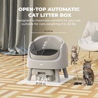 Litière automatique intelligente pour chat, modèle OEM d'usine, ouverte, sans application, sans Wi-Fi, avec capteur infrarouge, verrouillage enfant, 10L, contrôle des odeurs, CE FCC RoHS UKCA