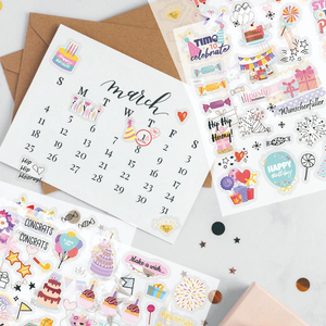 <span class=keywords><strong>Happy</strong></span> Dailylife série 4 pièces personnalisé PVC mignon autocollants UV impression Pack nouveau Design Simple décoration bricolage ferraille - Product Image 6