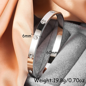 MW 도매 럭셔리 18K 금도금 스테인리스 스틸 팔찌: 크리스탈 라인스톤 여성용 팔찌 - Product Image 5