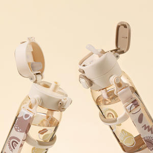 Bouteille d'eau en plastique Tritan PINKAH Sport 820ML/28oz <span class=keywords><strong>avec</strong></span> paille, couvercles 2-en-1, sangle et poignée pour les voyages, les activités de plein air et la salle de sport - Product Image 3