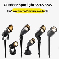 Projecteur LED COB IP65 en aluminium pour pelouse, éclairage d'arbre, projecteur mural extérieur, à insertion au sol, pour jardins, parcs, anti-éblouissement, avec piquet paysager