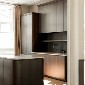 George Group Mobili da <span class=keywords><strong>Cucina</strong></span> in Legno Stile Shaker con <span class=keywords><strong>Isola</strong></span> in Marmo e Finitura in Impiallacciatura - Product Image 1