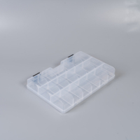 Boîte de rangement rigide transparente en plastique à haute capacité avec séparateurs amovibles pour petites pièces, écrous, matériel de pêche - Boîte de pêche pour lac et rivière