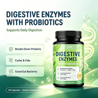 Enzimas Digestivas con Probióticos, Proteínas, Carbohidratos y Grasas, Una Vez al Día, 60 Cápsulas