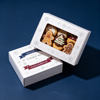 Boîte d'emballage pour biscuits en carton blanc de qualité alimentaire avec impression personnalisée pour biscuits faits maison, cadeaux de boulangerie et présentation en magasin