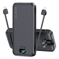 12000mAh Li-Polimer Pil Güç Bankası, Dahili AC Priz, LED Ekran, Type-C Arayüz, Çift Kablo ve 22.5W Hızlı Şarj Adaptörü