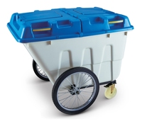 Chariot à déchets à roulettes en acier pour l'extérieur, bac à déchets imperméable, camion à ordures de rue, poubelle à roulettes de 400 L, mini pompe à moteur