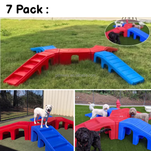 Parque de Juegos Modular Grande de Plástico para Perros, Equipo de Agilidad, Sistema de Obstáculos para Perros de 3/5/7 Piezas para Parque de Mascotas o Jardín - Product Image 4