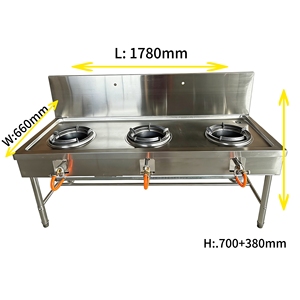 เตาสเตนเลสสตีล VICTORY รุ่น Commercial พร้อมหัวเตา 3 หัว และแผ่นกันน้ำกระเด็นสูง สำหรับใช้ในครัว/โรงแรมในมาเลเซีย - Product Image 6