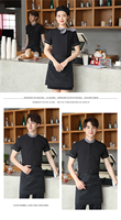 Uniforme d'été pour responsable de restauration d'hôtel, café, restaurants de hot pot, chemise unisexe à manches courtes 100% polyester gaufré