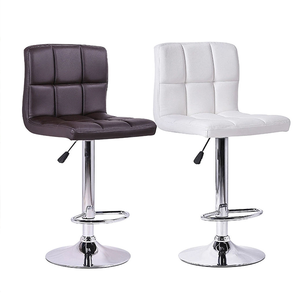 Taburete <span class=keywords><strong>de</strong></span> Barra <span class=keywords><strong>de</strong></span> <span class=keywords><strong>Cocina</strong></span> Giratorio y Ajustable en Altura, Económico, Estilo Moderno con Cuero Sintético - Product Image 2