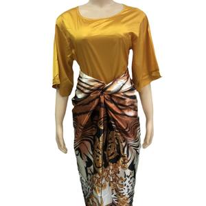 Conjunto de dos piezas de gasa tejida <span class=keywords><strong>con</strong></span> cuello redondo <span class=keywords><strong>y</strong></span> Top largo a la moda <span class=keywords><strong>con</strong></span> estampado de <span class=keywords><strong>corbata</strong></span> suelta informal para mujer 2025 en talla XL para verano - Product Image 5