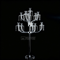 Chandelier élégant pour décoration de table, fournitures de décoration de mariage, décoration de cérémonie, porte-bougie de luxe transparent exquis