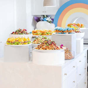 Boîte de présentation en acrylique pour gâteaux et desserts, présentoir de buffet, présentoir vertical de mariage avec base creuse - Product Image 6