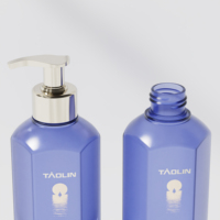 Bouteille cosmétique en PETG personnalisée de 200 ml/300 ml/400 ml, flacon pulvérisateur blanc carré pour nettoyant visage et shampoing