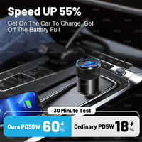 Cargador de coche 3.1A USB tipo C PD Apple Android teléfono móvil carga automóvil adaptador carga media todos los vehículos encendedor de cigarrillos