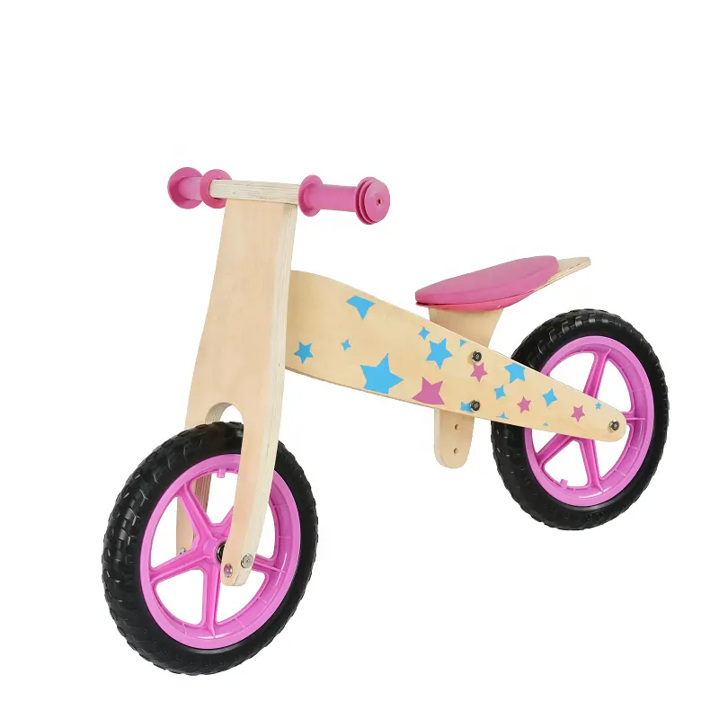 Children's wooden bike factory direct sales no pedal star pattern kids walking push balance car