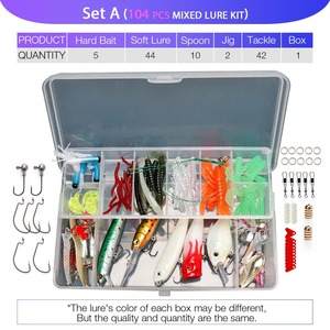 <span class=keywords><strong>Kit</strong></span> <span class=keywords><strong>de</strong></span> leurres <span class=keywords><strong>de</strong></span> <span class=keywords><strong>pêche</strong></span> en gros avec boîte en plastique, ensemble <span class=keywords><strong>de</strong></span> leurres souples, crankbaits et wobblers noirs multiples - Product Image 2