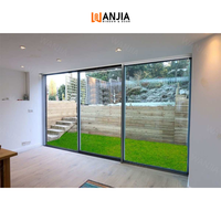 Portes coulissantes en aluminium commerciales de qualité garantie Portes coulissantes extérieures en verre en aluminium Portes coulissantes à double vitrage pour patio