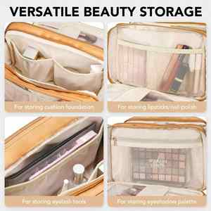Bolsa de Maquillaje de Viaje, Bolsa de Aseo Ligera de Apertura Amplia para Mujer, Organizador de Cosméticos Portátil con Asa para Accesorios - Product Image 6
