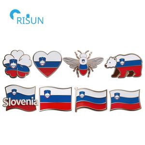 Ljubljana Slovène Slovène Slovénie Drapeau Réfrigérateur Aimant Chapeau Cap Épinglette En Émail Badge Broche Personnalisé Slovénie Épingle En Émail - Product Image 1