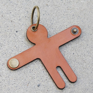 <b>Custom</b>-made PU leather keychains, creative human-shaped keychain pendants, personalized car bag <b>key</b> charms. - Product Image 3