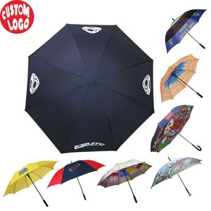 Custom Golf Club Men Professional Branded Protect Windproof Automatic Open Golf Umbrella Purple