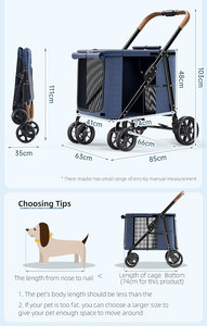 Passeggino pieghevole a 4 ruote in tessuto in acciaio per animali domestici per <span class=keywords><strong>cani</strong></span> di grossa taglia e gatti Oxford borsa da viaggio per il trasporto di uccelli - Product Image 6