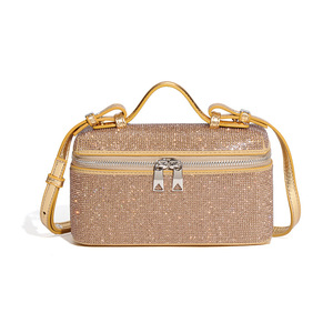 Crystal Beaded Silk Satchel Shoulder Bag Sparkling Zipper Closure Elegant Autumn Evening Party Dress <b>Purse</b> for Women Glamorous - Product Image 3