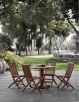 Ensemble de table et chaises pliantes en bois massif pour jardin, résistant aux intempéries, en teck, pour balcon