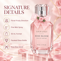 Flacon de parfum de luxe pour femme, vaporisateur à fine brume, au charme élégant et à l'odeur subtile, idéal pour le travail, les dîners et les soirées, aux notes de fleurs de pêcher et de rose champagne.