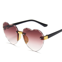 Mode enfants lunettes de soleil enfants lunettes de soleil en forme de coeur bébé UV400 sans monture en plein air nuances filles garçons lunettes de soleil