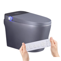 WC intelligent allongé avec télécommande, fonction de lavage automatique à chaud intégrée, bouclier anti-éclaboussures en mousse, sans limite de pression d'eau
