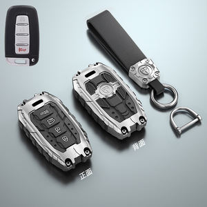 धातु फ्रेम सिलिकॉन कार कुंजी फोब केस कवर Hyundai वेलोस्टर अज़ेरा सोनेटा ट्यूसन सांटा टोसन सेंटा फी 35 इक्वियस जेनेसिस - Product Image 5