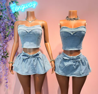 Collection Été 2026 : Ensemble 2 Pièces Femme en Jean Extensible – Short et Jupe Courte en Coton Denim