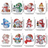 Kit de mosaïque diamantée DIY pour porte-clés de Noël, ornement suspendu, pendentif décoratif en strass, motif dessin animé