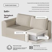 Canapé convertible en forme de L Wayon Premium rembourré en mousse haute densité compressée pour appartement et studio